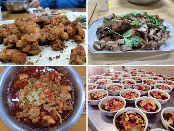 一暄康养员工团建美食